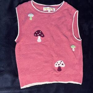 Pink mushroom sweater vest!